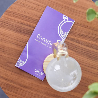 Stormbarometer glas met houten basis 19x11 cm
