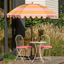 Parasol 195 cm geel roze gestreept