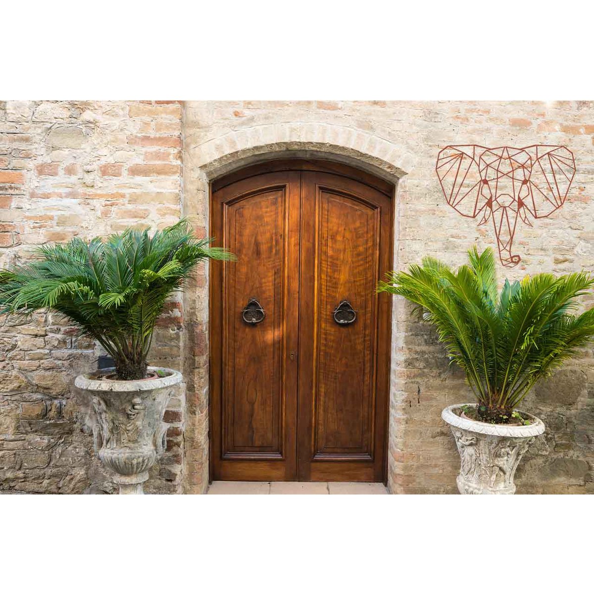 Wanddecoratie olifant roestmetaal 38,1x43,4 cm