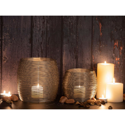 Tweedelige Theelichthouder Windlichten Parijs Goud Zilver