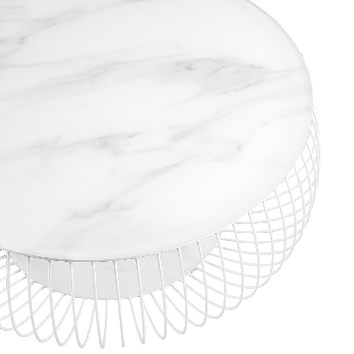 Salontafel rond Ø 86 cm wit glas