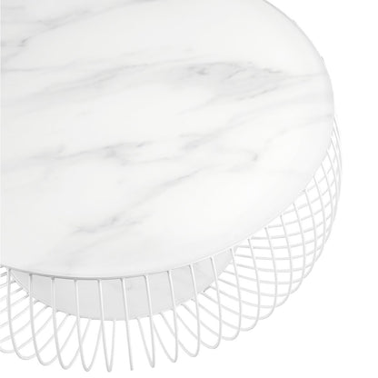 Salontafel rond Ø 86 cm wit glas