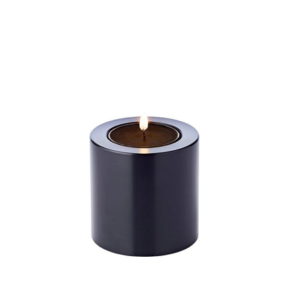 Theelichtkaarsen set 3 stuks Ø 6 cm zwart kunststof