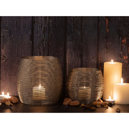 Tweedelige Theelichthouder Windlichten Parijs Goud Zilver