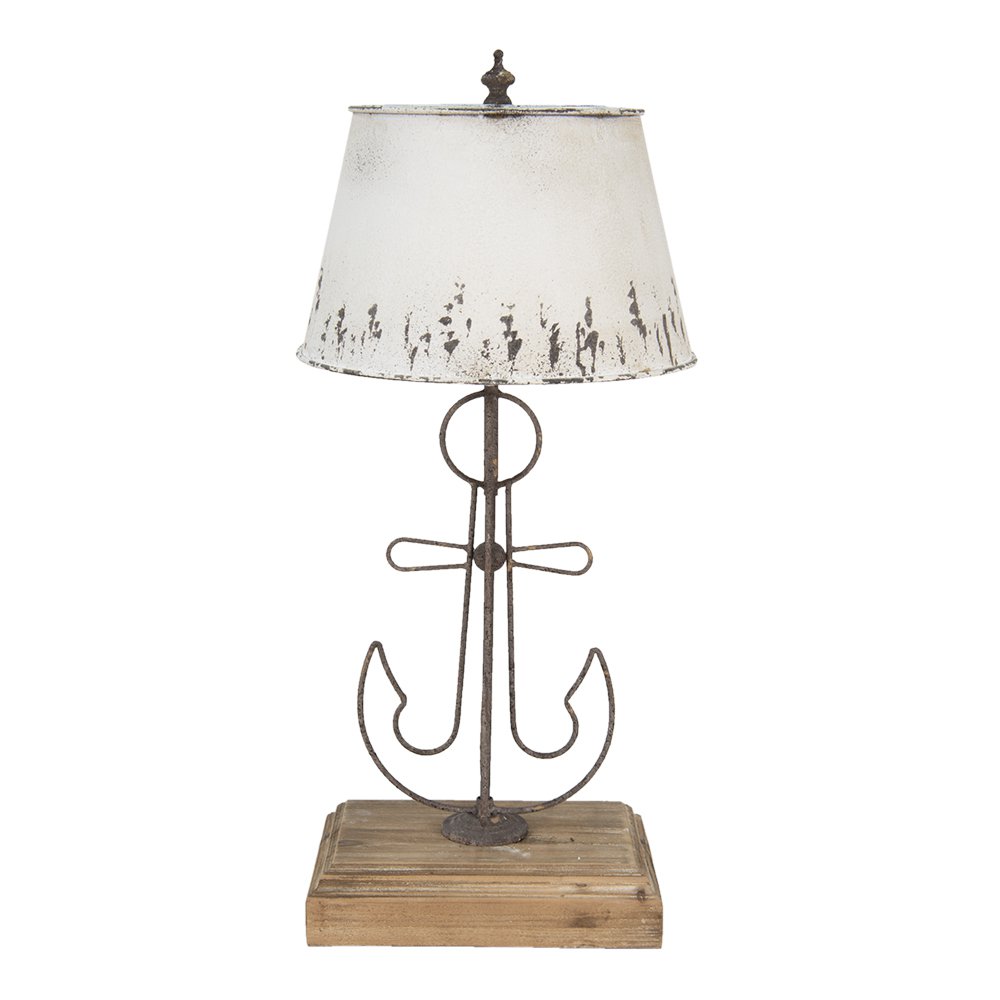 Table lamp Ø 35x79 cm beige brown wood desk lamp