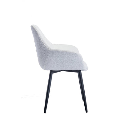 Fauteuil bouclé wit set van 2
