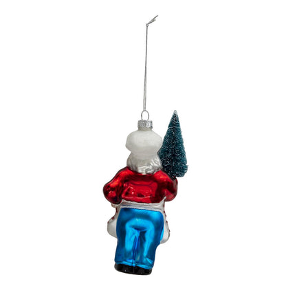 Christmas Ornament Santa Claus 16 cm Red Blue Glass Christmas Bauble