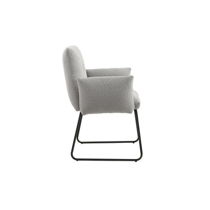 Fauteuil bouclé lichtgrijs 68x87x73.5 cm