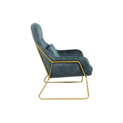 Relaxfauteuil blauw velours 73x80x102 cm