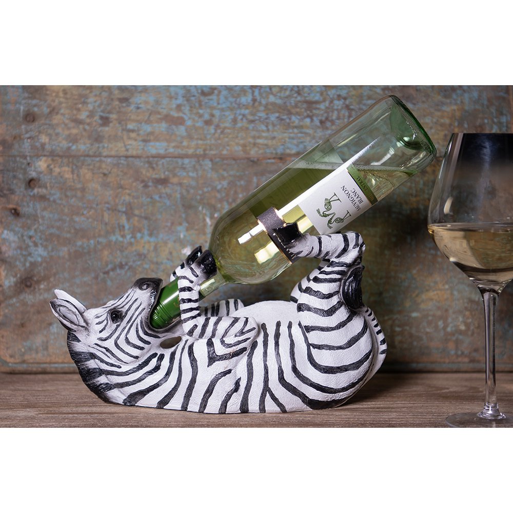 Wijnrek Zebra 32x12x18 cm Zwart Kunststof Flessenrek