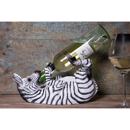 Wijnrek Zebra 32x12x18 cm Zwart Kunststof Flessenrek