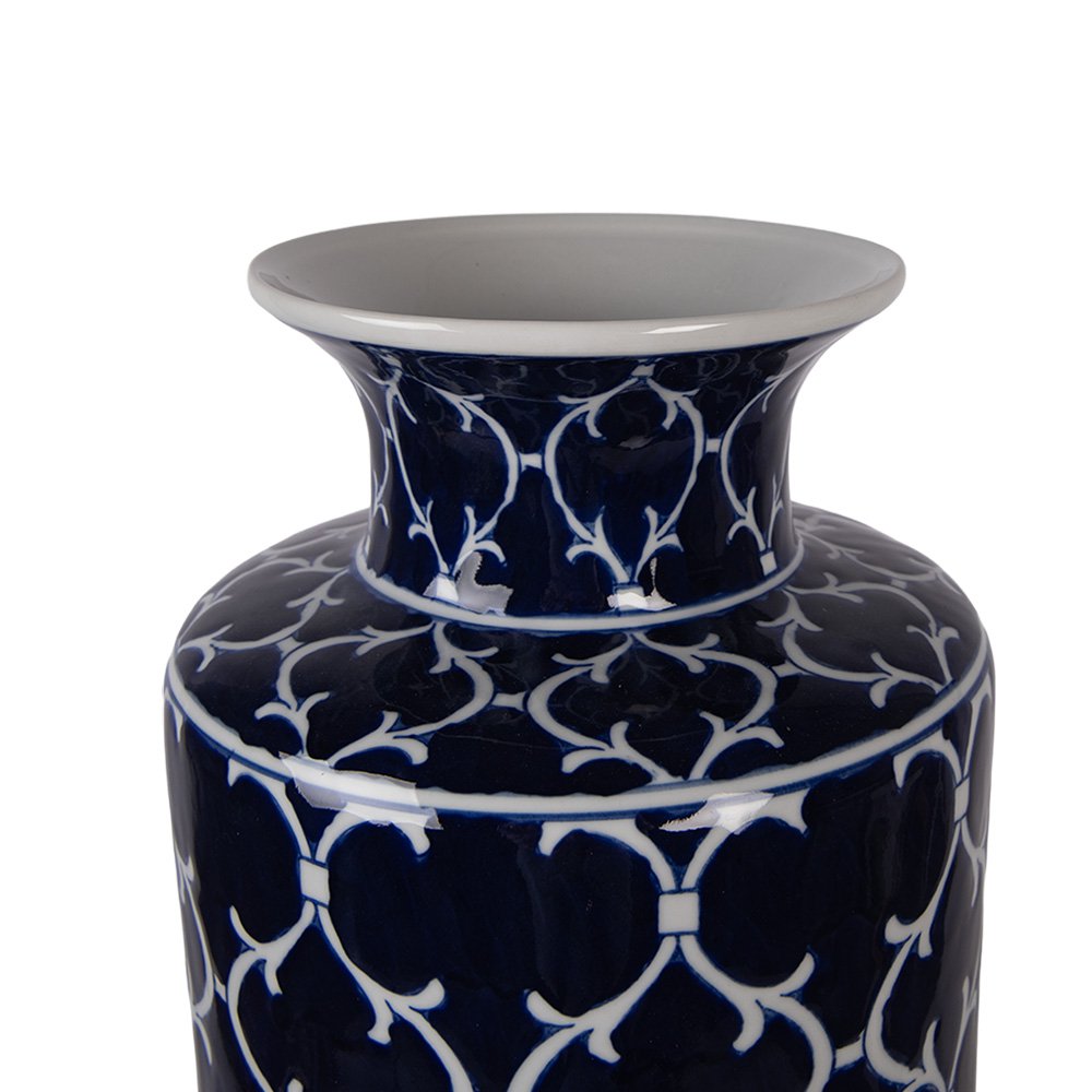 Vaas Ø 19x41 cm Blauw Keramiek