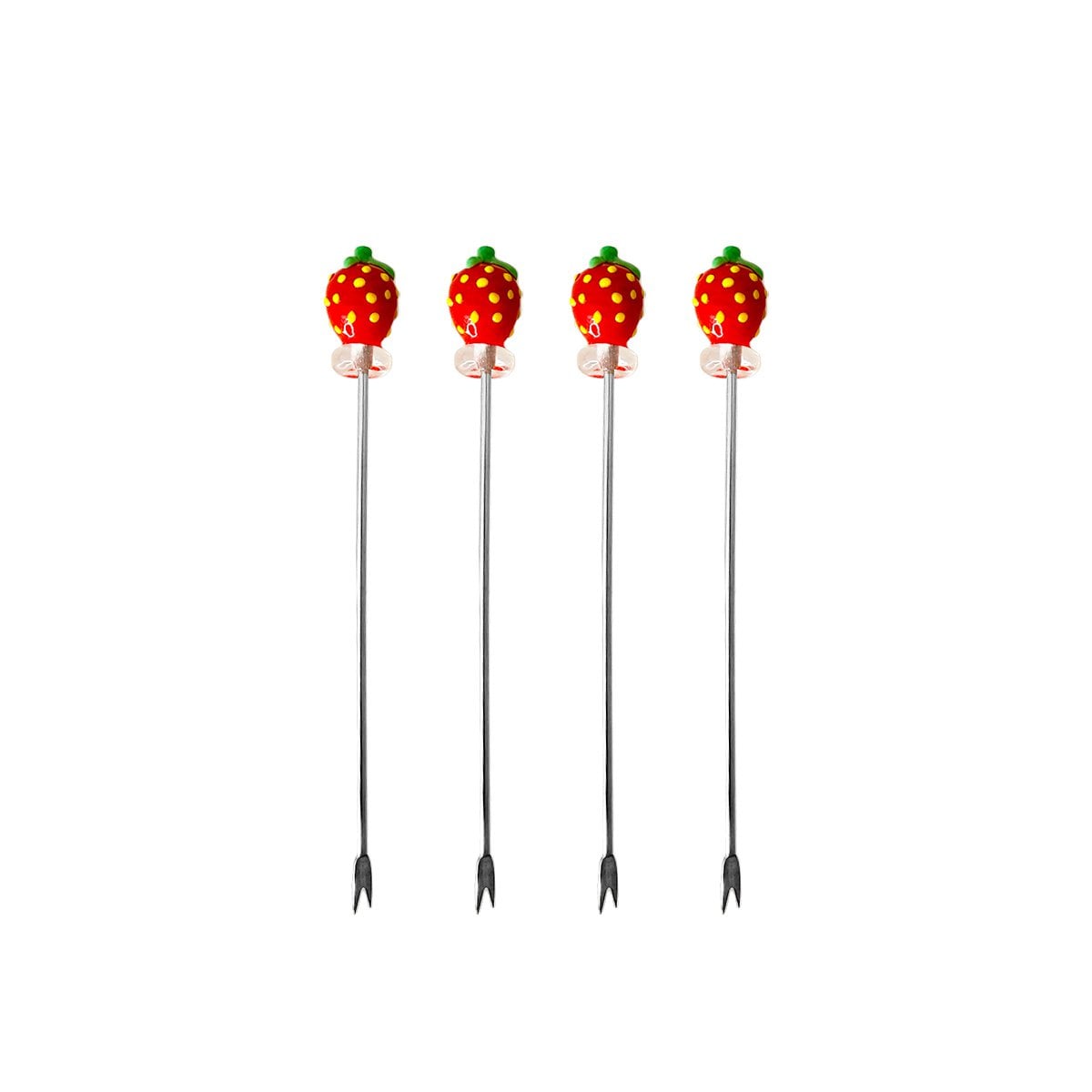 Tray with 4 strawberry appetizer picks