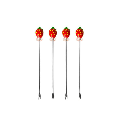 Tray with 4 strawberry appetizer picks