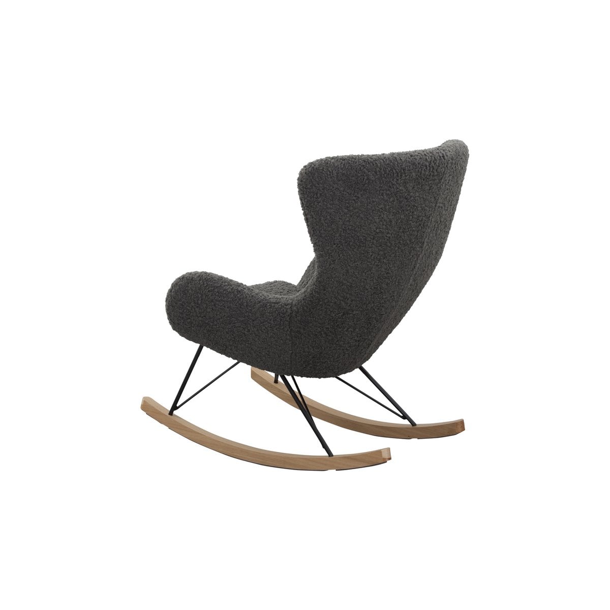 Rocking chair teddy fleece dark grey