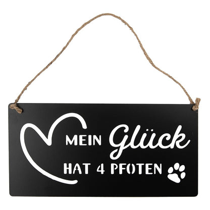 Tekstbord 30x15 cm zwart metaal
