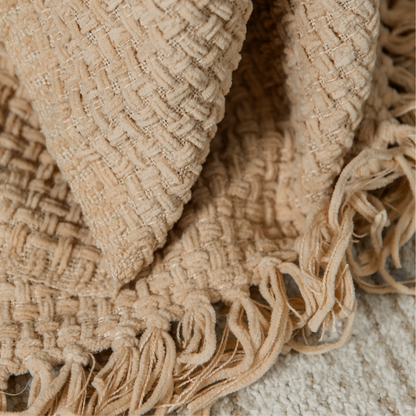 Plaid 180x130 cm polyester beige