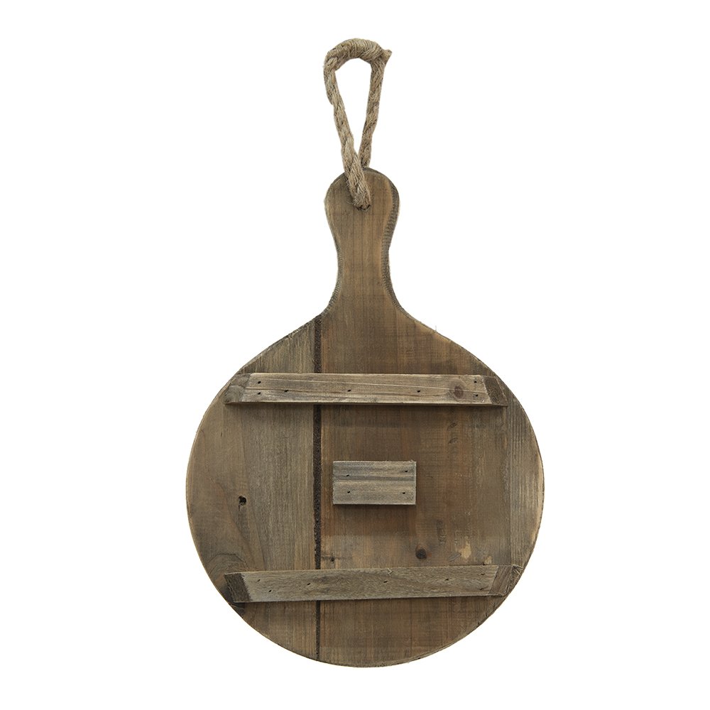 Glazen Vaasjes in Houder 27x13x38 cm Bruin Hout Plantenhouder