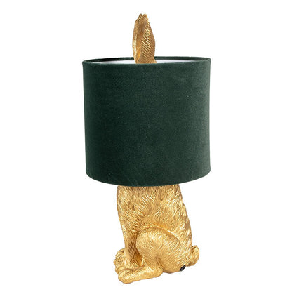 Tafellamp konijn Ø 20x43 cm goudkleurig groen