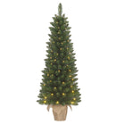 Kunstkerstboom smal 90 cm groen jute pot
