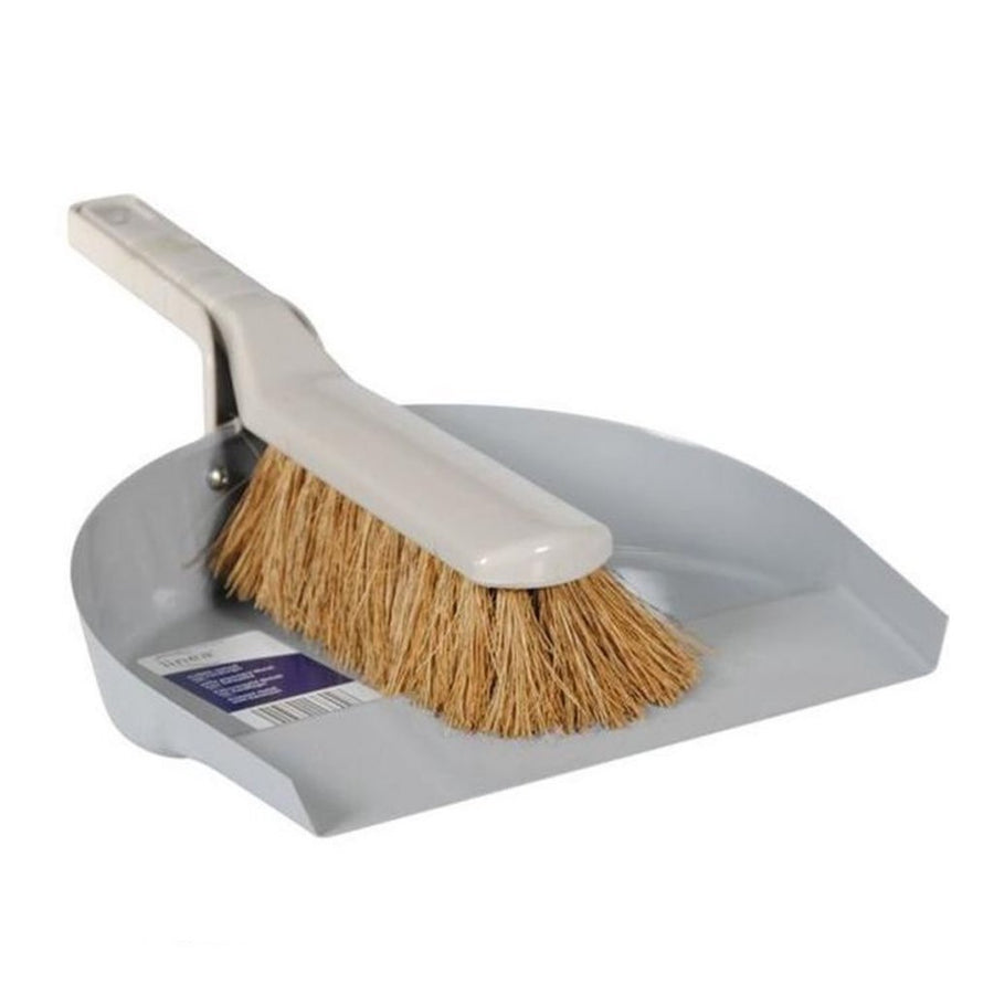 Linea Metalen Stofblik Met Cocos Veger Grijs