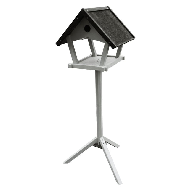 Vogelvoedertafel op standaard Tjorn 48x44x138 cm lichtgrijs