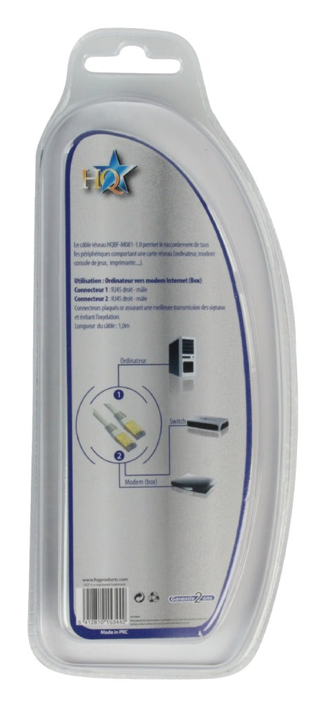 Hq Hqbf-M081-1.0 Cat5E Utp Netwerkkabel Rj45 (8/8) Male - Rj45 (8/8) Male 1.00 M Grijs