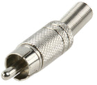 RCA plug metaal verguld rood met knikbescherming