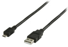 USB kabel USB A naar Micro B 1m zwart