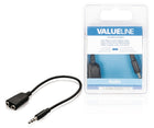 Audio verdeelkabel 3,5mm 1x male 2x female 0,20m zwart