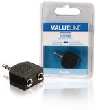 Audio splitter 3,5 mm male naar 2x female zwart