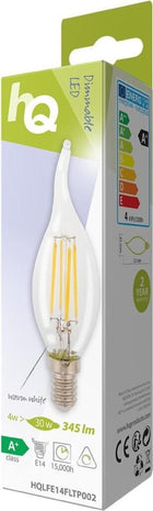 Hq Hqlfe14Fltp002 Led Retro Filament Lamp E14 Dimmable Bent Candle 4 W 345 Lm 2700 K