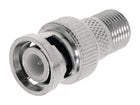 Antenne adapter BNC male naar F-connector female zilver