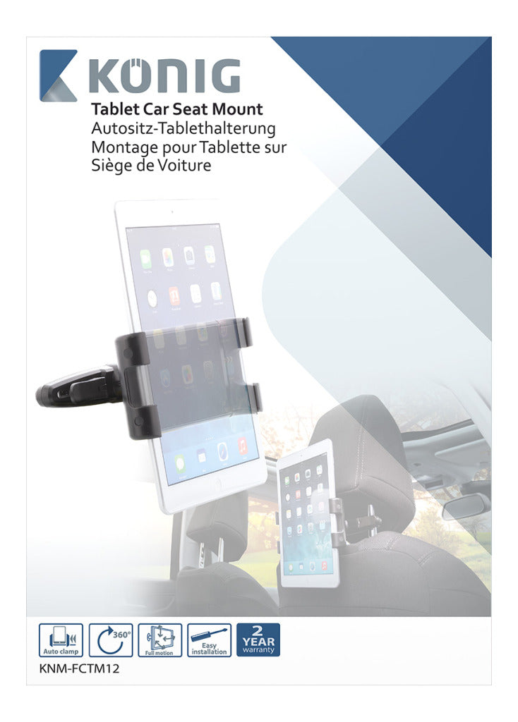 K&Ouml;Nig Knm-Fctm12 Tablet Autohouder 360 &Deg; Draai- En Kantelbaar 0.7 Kg