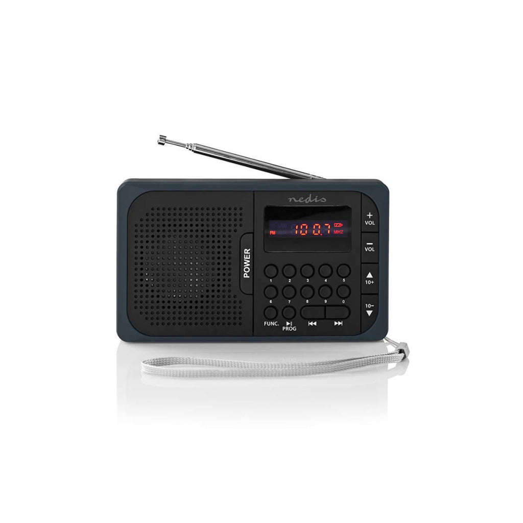 Nedis Rdfm2100Gy Fm-Radio 3,6 W Usb-Poort & Microsd-Kaartsleuf Zwart / Grijs