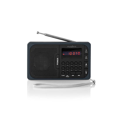 Nedis Rdfm2100Gy Fm-Radio 3,6 W Usb-Poort & Microsd-Kaartsleuf Zwart / Grijs