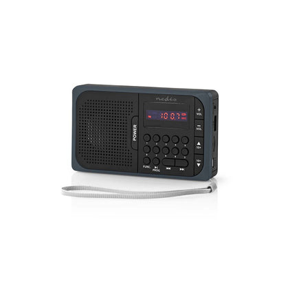 Nedis Rdfm2100Gy Fm-Radio 3,6 W Usb-Poort & Microsd-Kaartsleuf Zwart / Grijs