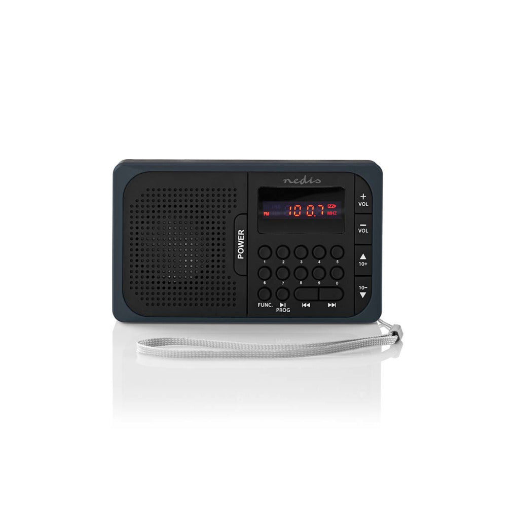 Nedis Rdfm2100Gy Fm-Radio 3,6 W Usb-Poort & Microsd-Kaartsleuf Zwart / Grijs