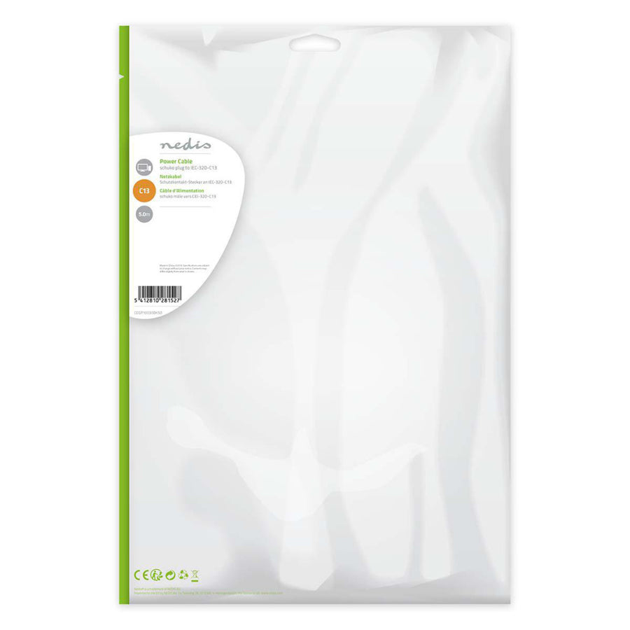 Nedis Cegp10030Bk50 Voedingskabel Schuko Male - Iec-320-C13 5,0 M Zwart