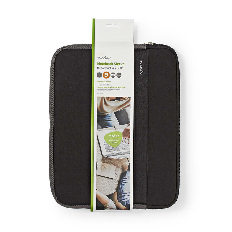 Nedis Nbse13100Bk Notebookhoes 13 - 14&Quot; Neopreen Zwart/Antraciet