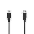 USB 2.0 kabel A male - A male 1 meter zwart