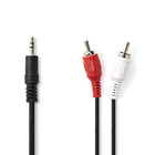Audiokabel 3,5 mm naar 2x RCA 1,5 m zwart