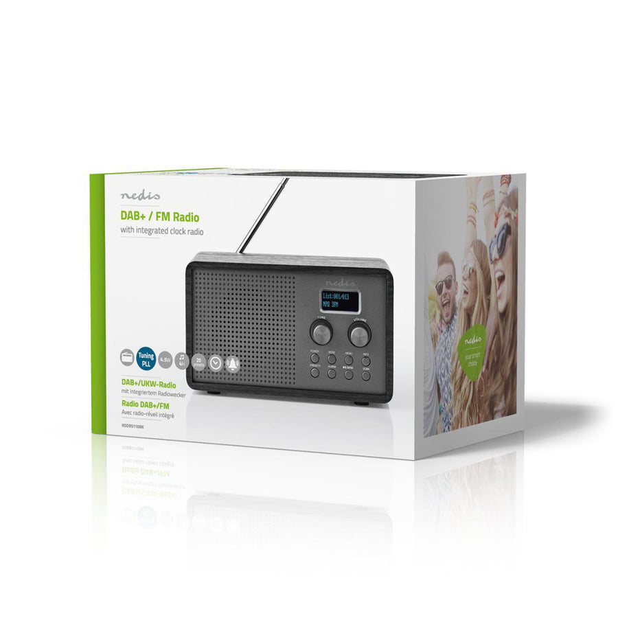 Nedis Rddb5110Bk Dab+ Radio 4,5 W Fm Klok & Wekkerfunctie Zwart