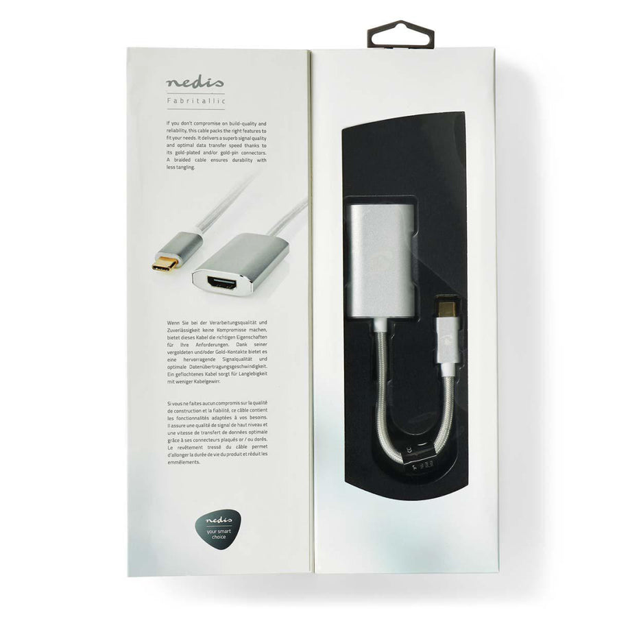 Nedis Cctb64680Al02 Usb-Adapter Usb 3.2 Gen 1 Usb Type-C&Trade; Male Hdmi&Trade; Connector 0.20 M Rond Verguld Gebreid / Nylon Zilver Cover Window Box