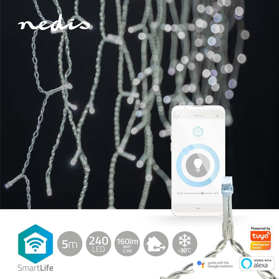 Nedis Wifilxc03W250 Smartlife Decoratieve Led Ijspegel Wi-Fi Koel Wit 240 Led'S 5.00 M Android&Trade; / Ios