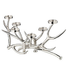 EDZARD candelabra James, antler design, nickel-plated aluminum, length 55 cm, height 27.5 cm, 6 lights