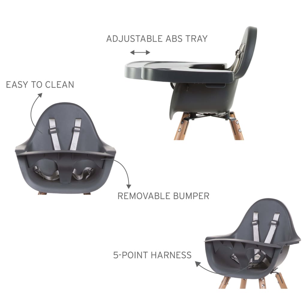 Childhome Kinderstoel 2-In-1 Evolu 2 Antraciet