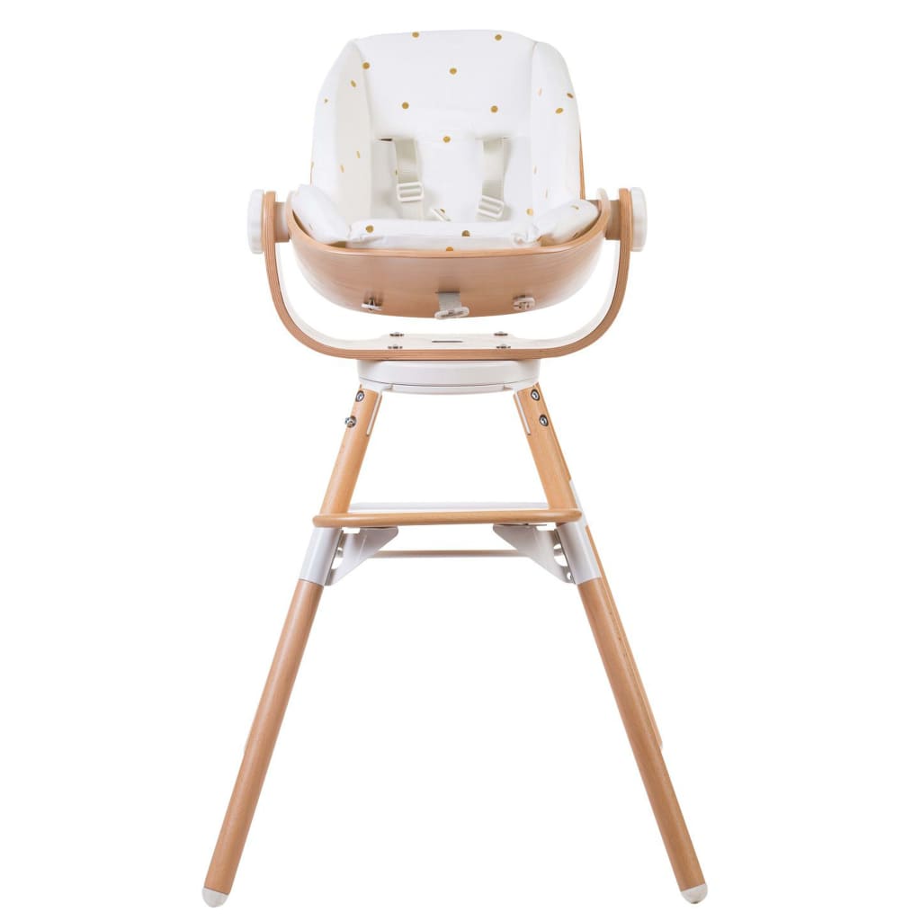 Childhome Kinderstoelkussen Gouden Stippen Evolu Newborn Jersey Wit