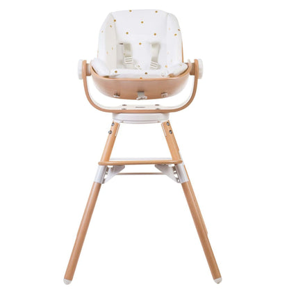 Childhome Kinderstoelkussen Gouden Stippen Evolu Newborn Jersey Wit