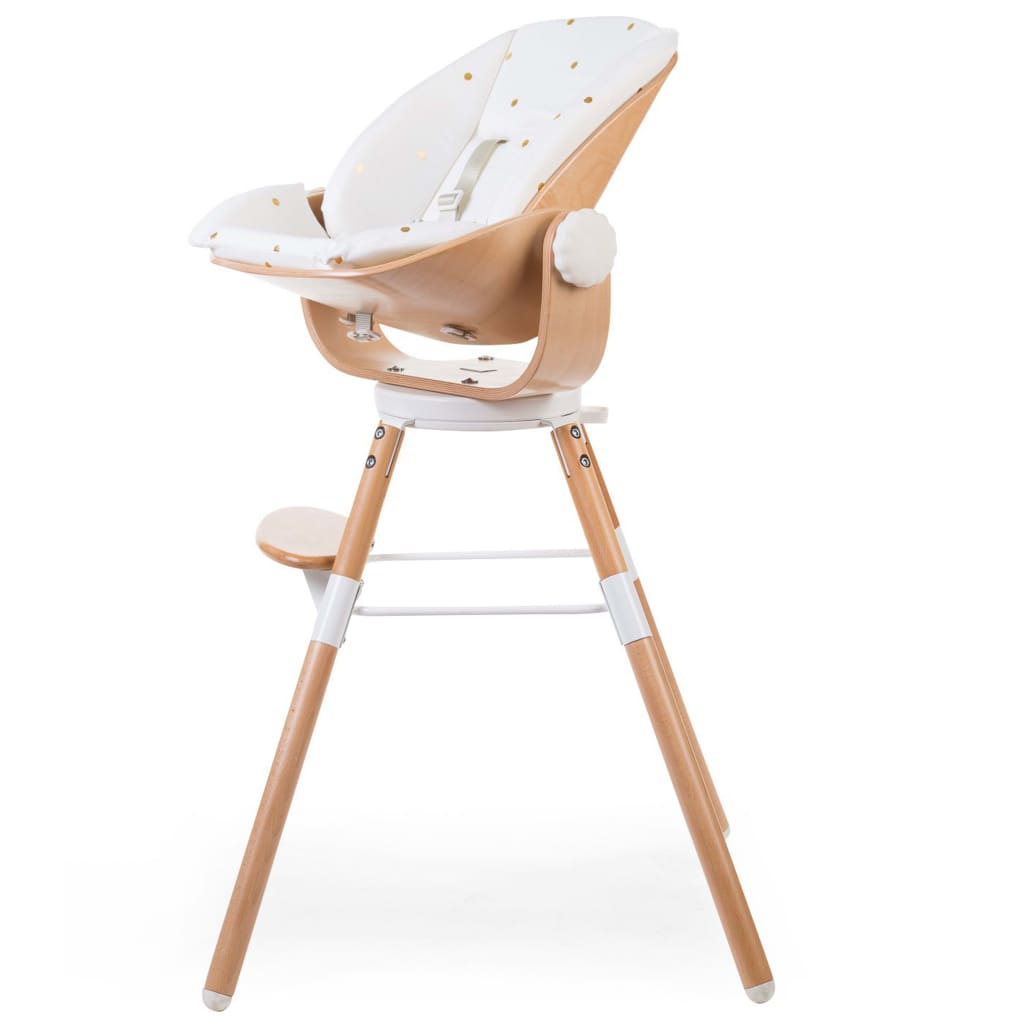 Childhome Kinderstoelkussen Gouden Stippen Evolu Newborn Jersey Wit